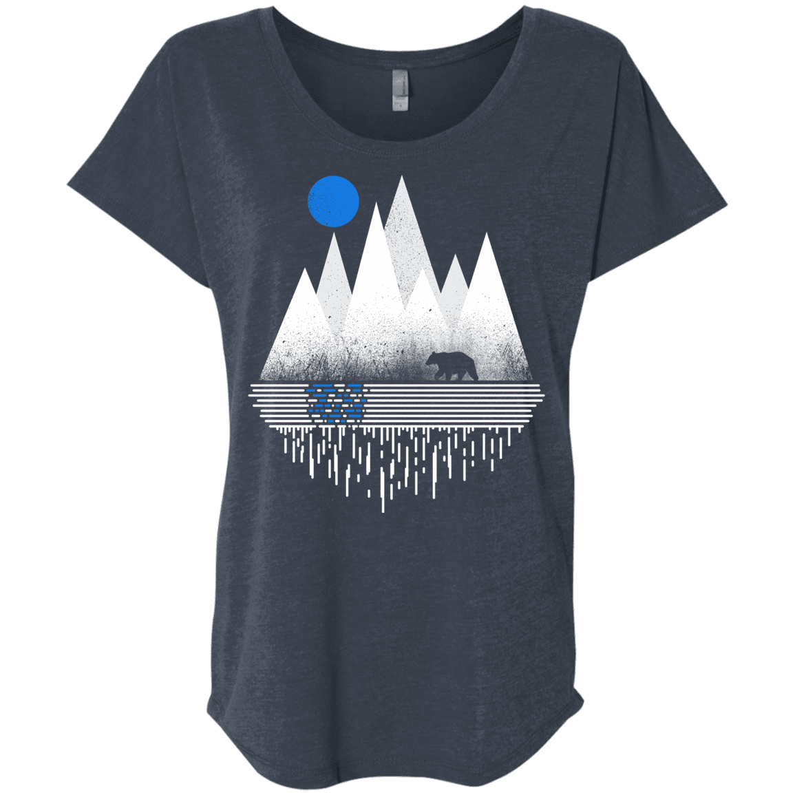 T-Shirts Vintage Navy / X-Small Blue Moon Triblend Dolman Sleeve