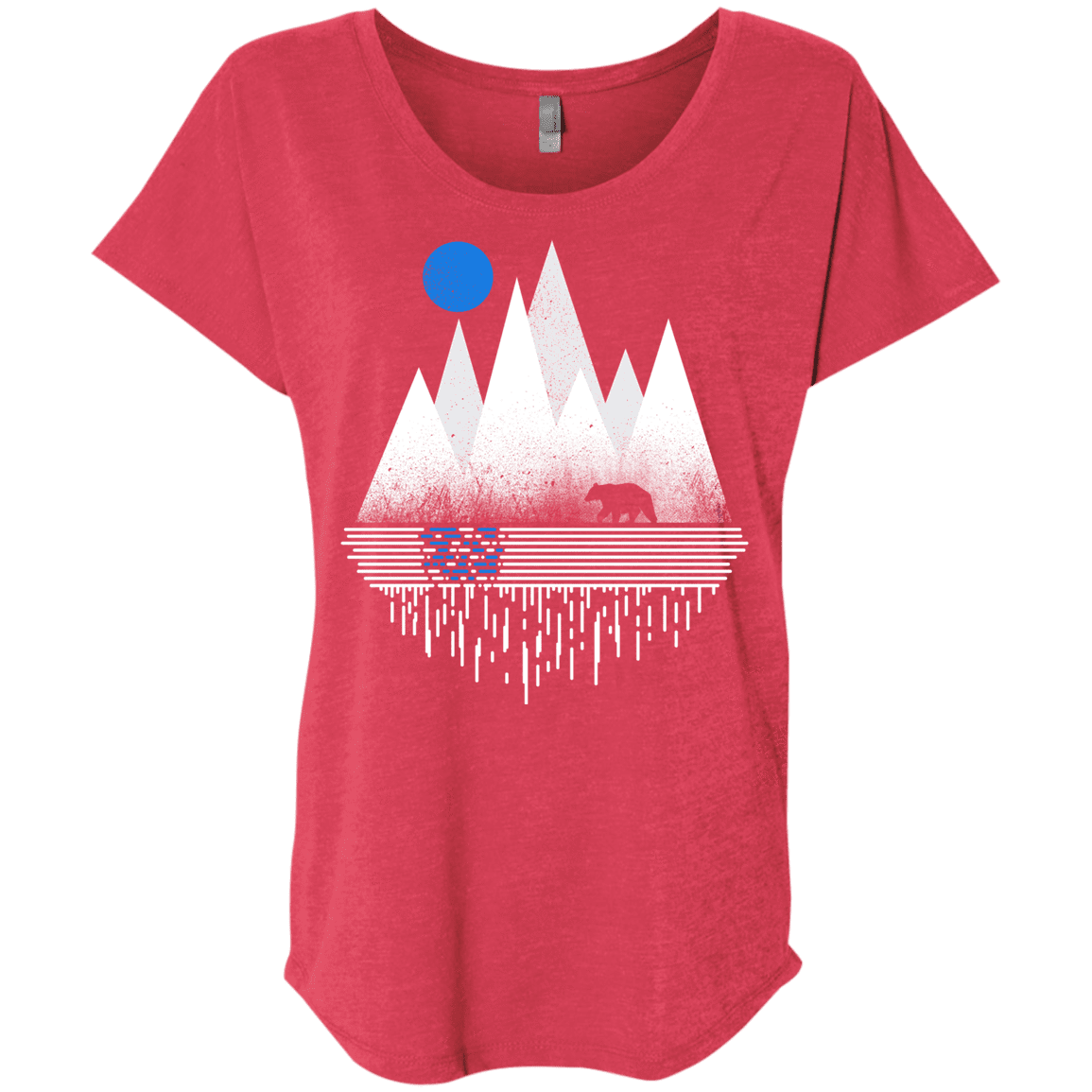 T-Shirts Vintage Red / X-Small Blue Moon Triblend Dolman Sleeve