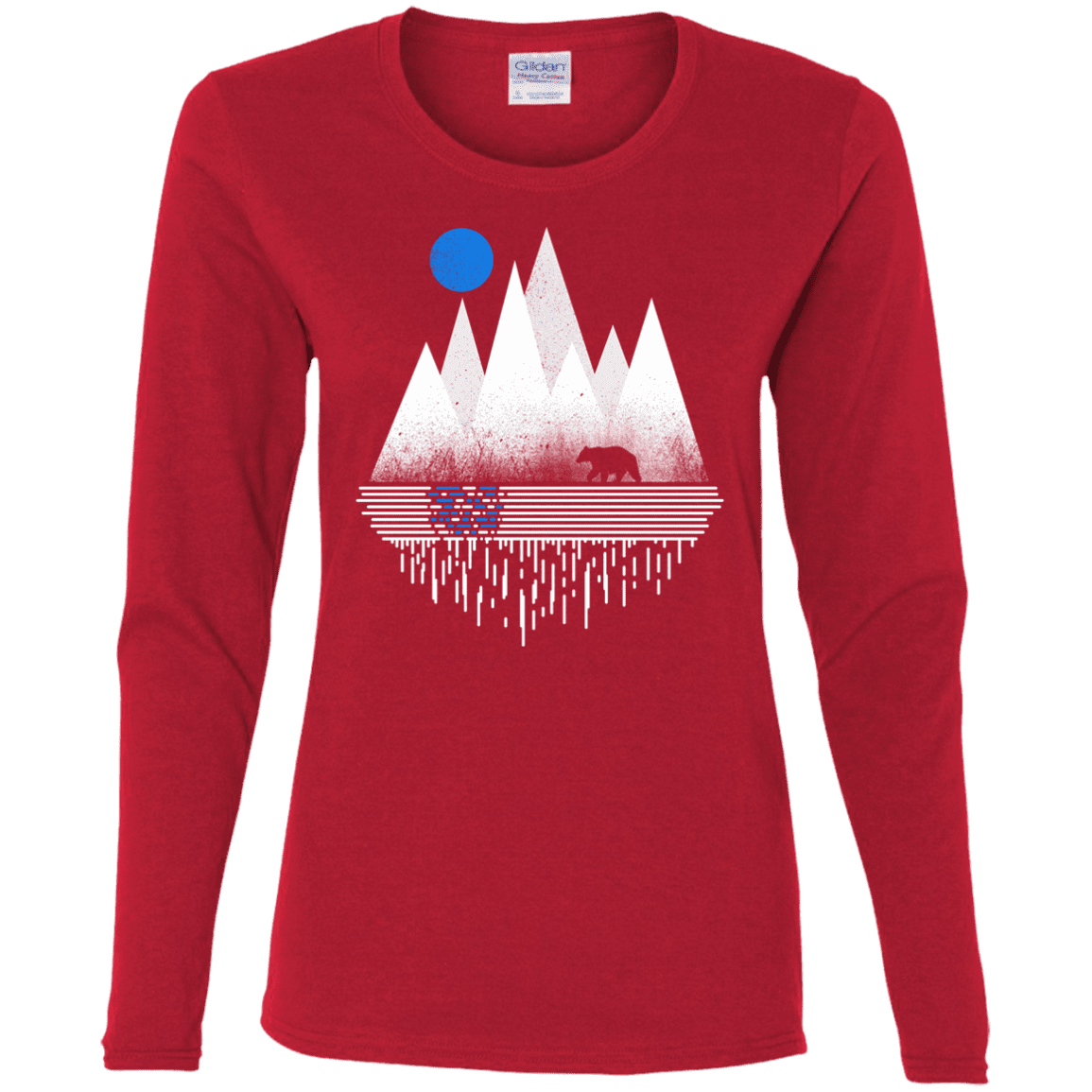 T-Shirts Red / S Blue Moon Women's Long Sleeve T-Shirt