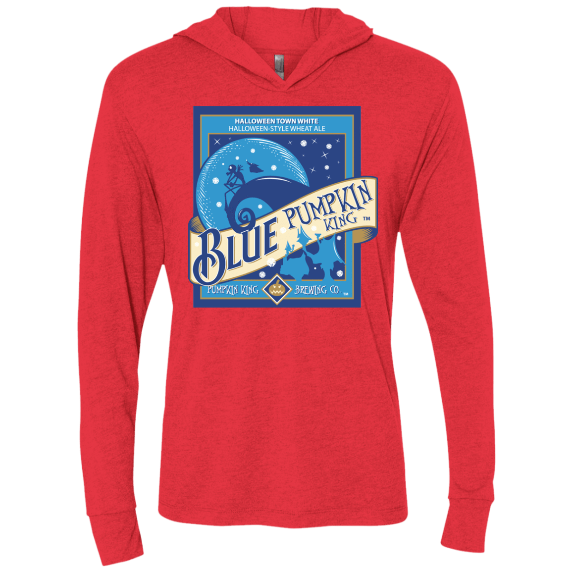 T-Shirts Vintage Red / X-Small Blue Pumpkin King Triblend Long Sleeve Hoodie Tee