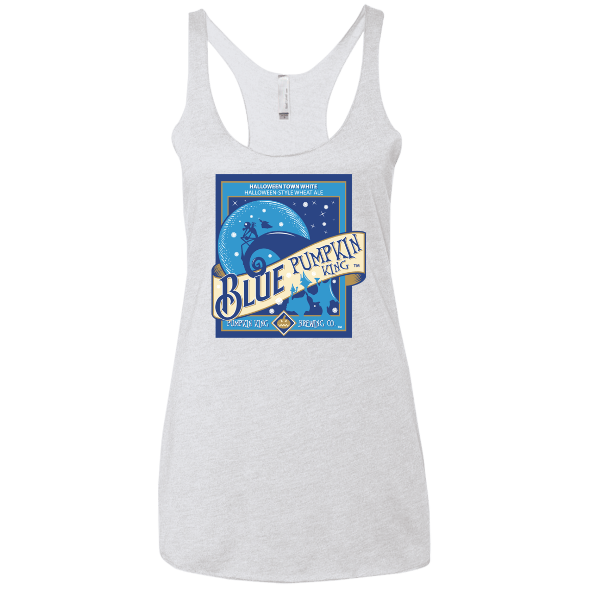 T-Shirts Heather White / X-Small Blue Pumpkin King Women's Triblend Racerback Tank