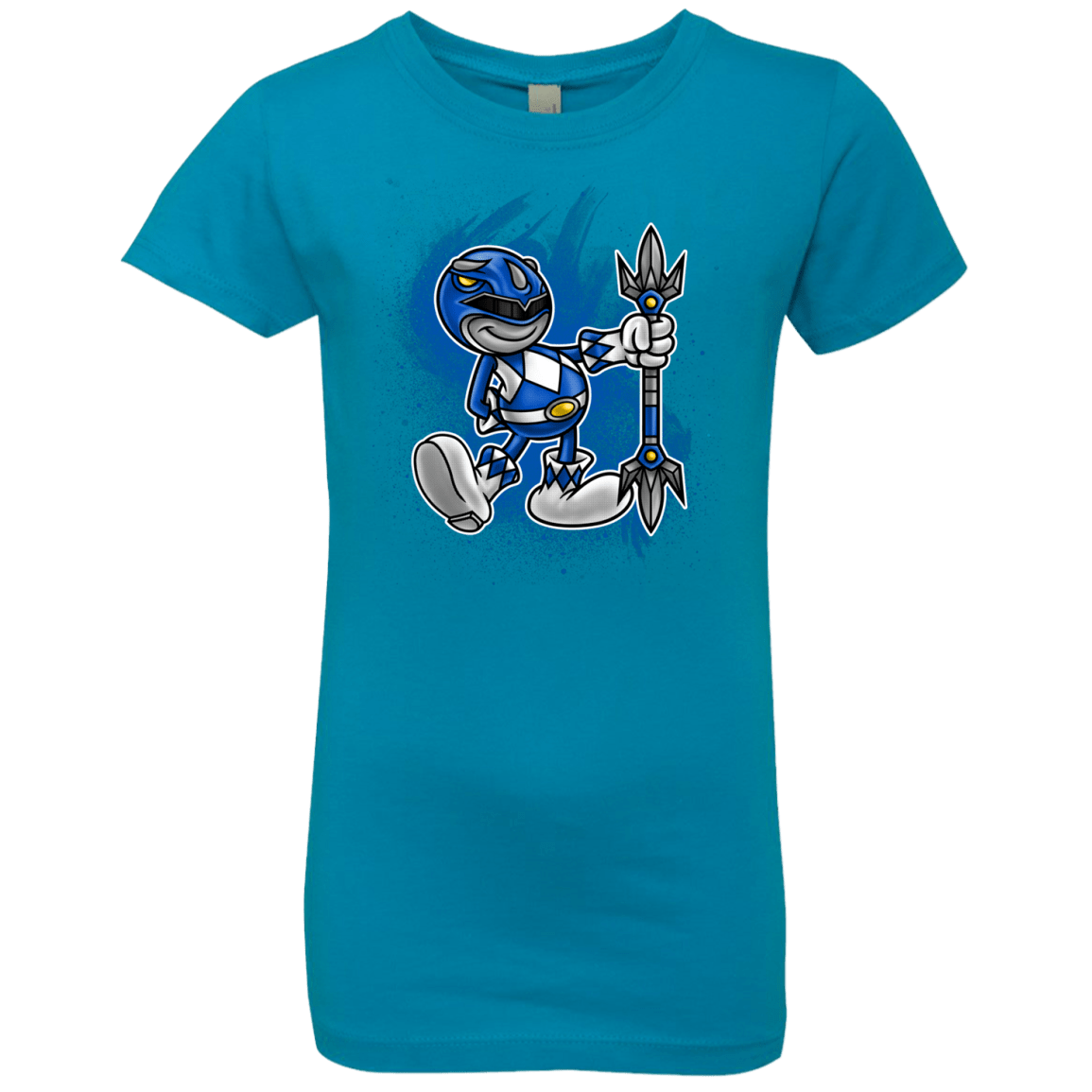 T-Shirts Turquoise / YXS Blue Ranger Artwork Girls Premium T-Shirt