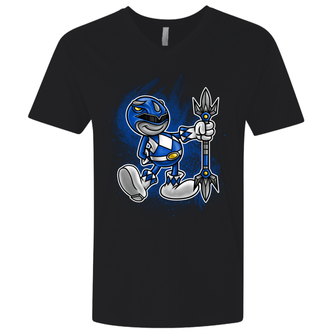 T-Shirts Black / X-Small Blue Ranger Artwork Men's Premium V-Neck