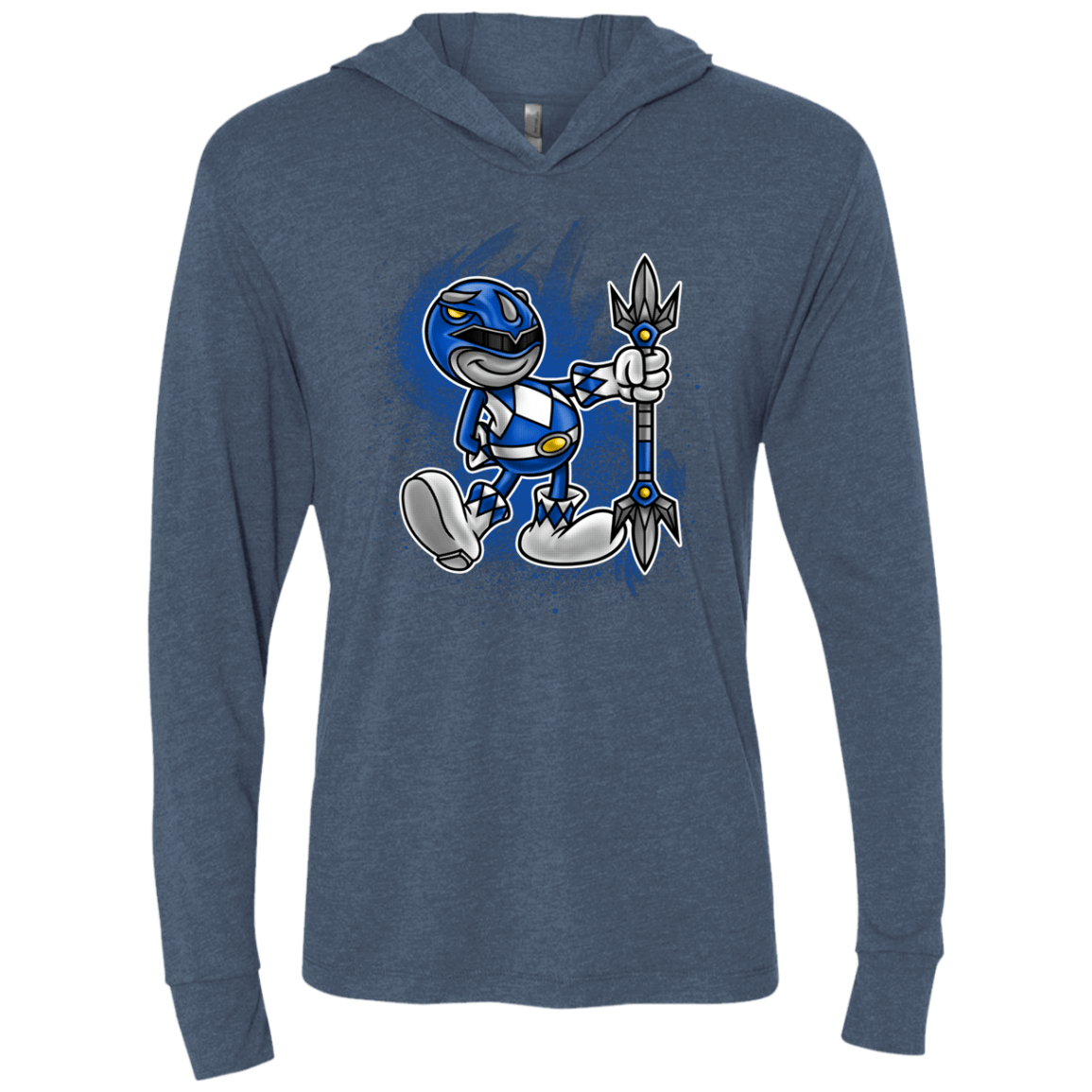 T-Shirts Indigo / X-Small Blue Ranger Artwork Triblend Long Sleeve Hoodie Tee