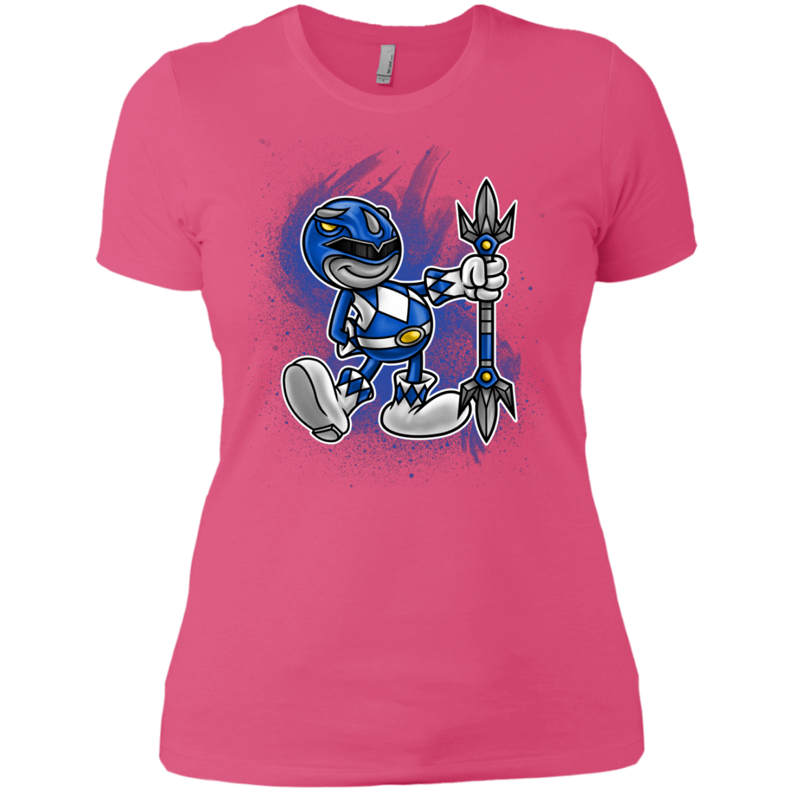 T-Shirts Hot Pink / X-Small Blue Ranger Artwork Women's Premium T-Shirt