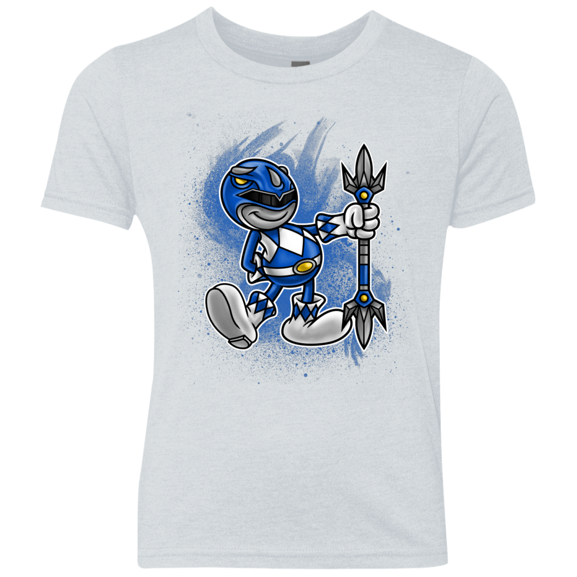 T-Shirts Heather White / YXS Blue Ranger Artwork Youth Triblend T-Shirt