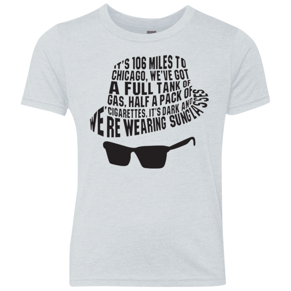 T-Shirts Heather White / YXS Blues Brothers Youth Triblend T-Shirt