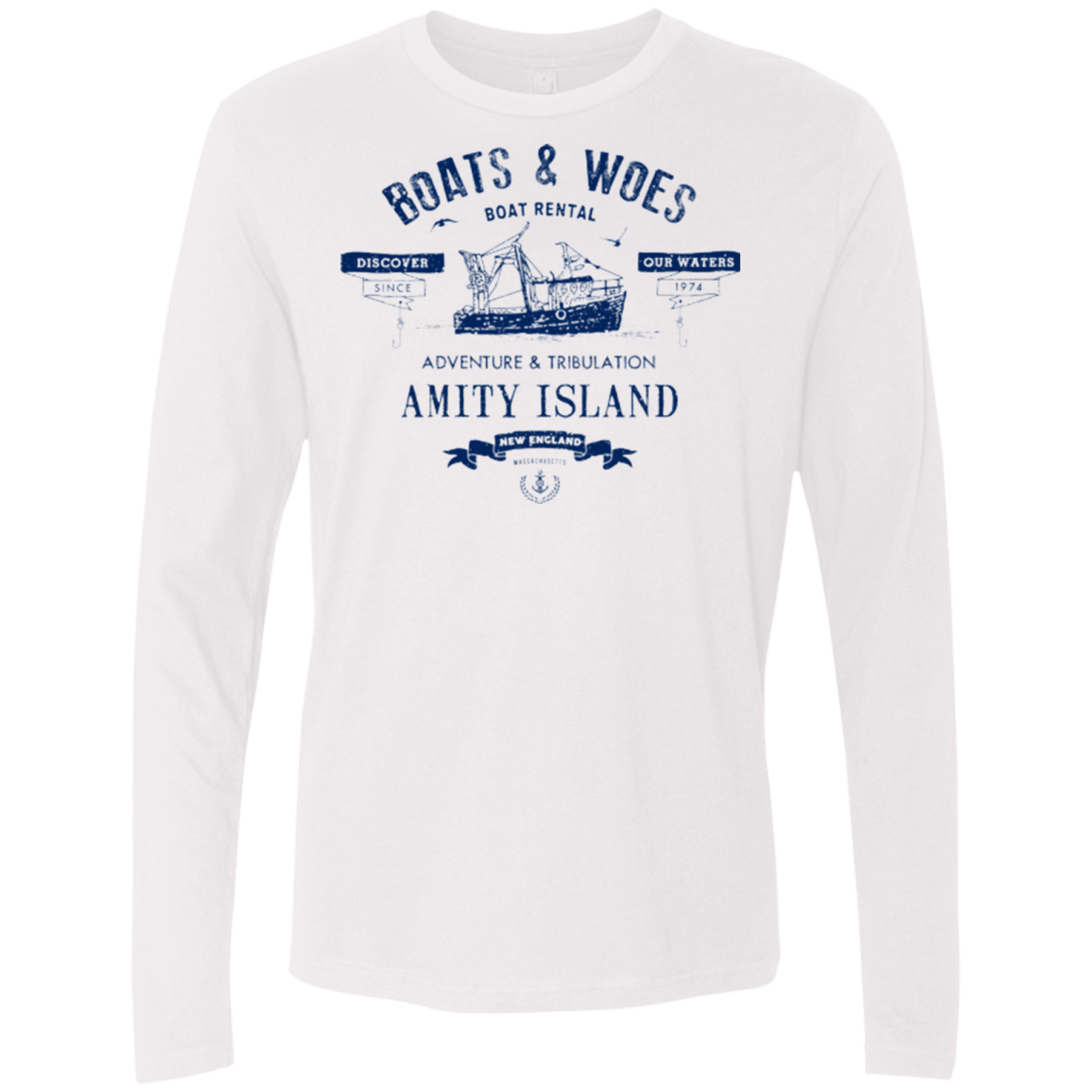T-Shirts White / Small BOATS & WOES Men's Premium Long Sleeve