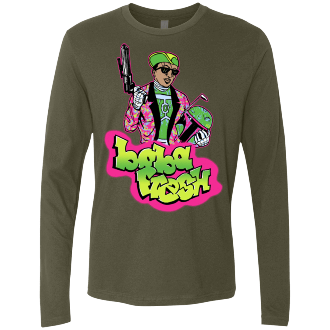 T-Shirts Military Green / Small Boba Fresh Men's Premium Long Sleeve