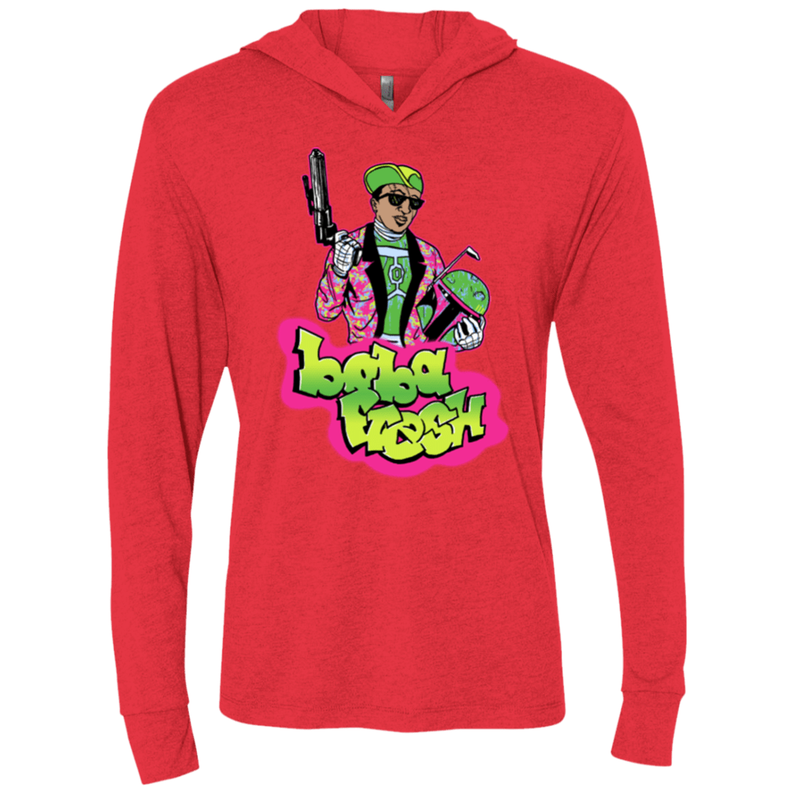 T-Shirts Vintage Red / X-Small Boba Fresh Triblend Long Sleeve Hoodie Tee