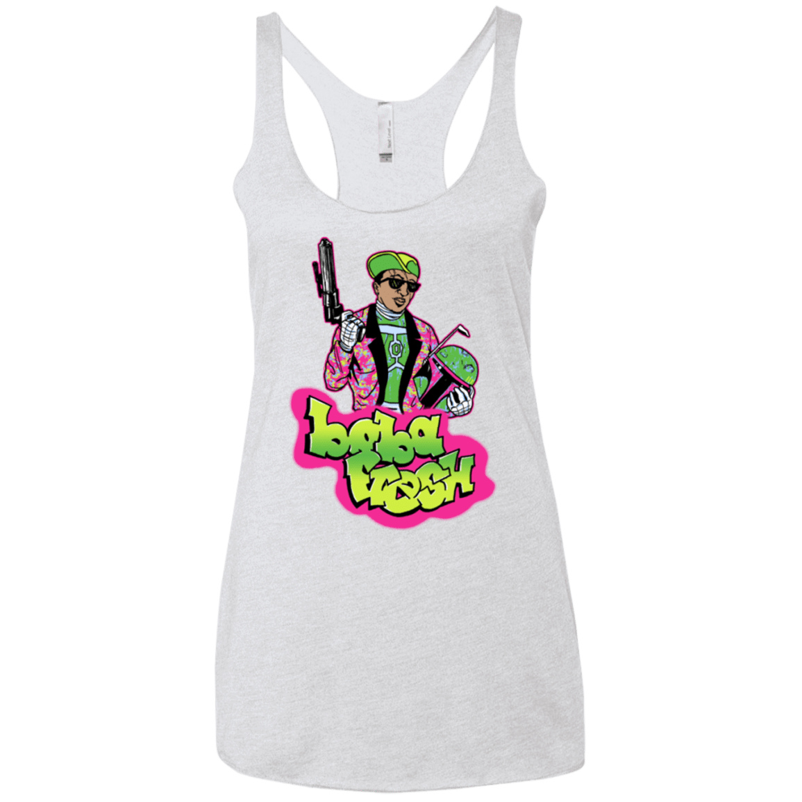 T-Shirts Heather White / X-Small Boba Fresh Women's Triblend Racerback Tank