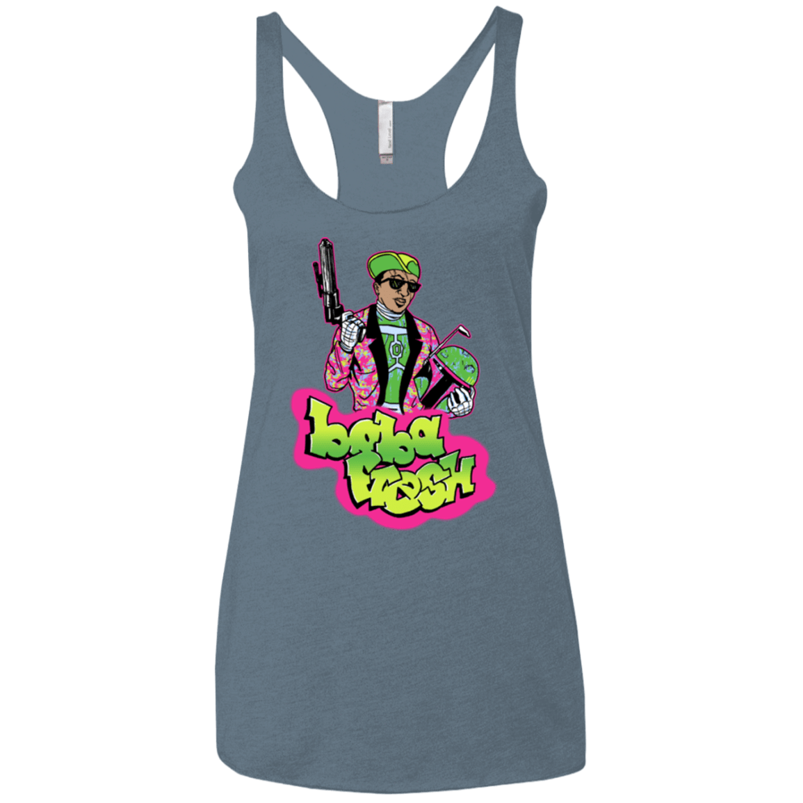 T-Shirts Indigo / X-Small Boba Fresh Women's Triblend Racerback Tank