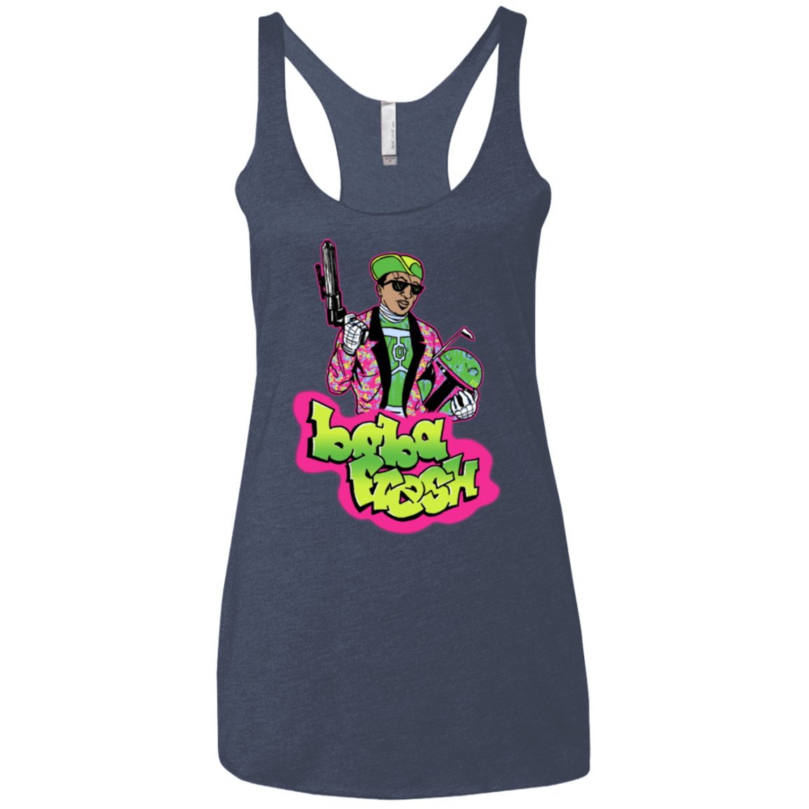 T-Shirts Vintage Navy / X-Small Boba Fresh Women's Triblend Racerback Tank