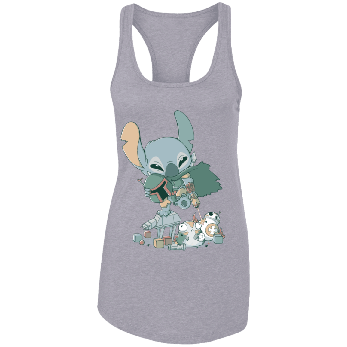 T-Shirts Heather Grey / X-Small Boba Stitch Women's Premium Racerback Tank