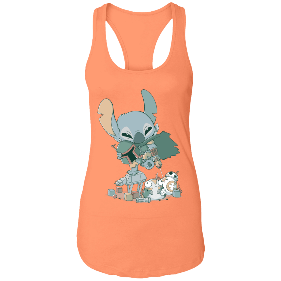 T-Shirts Light Orange / X-Small Boba Stitch Women's Premium Racerback Tank