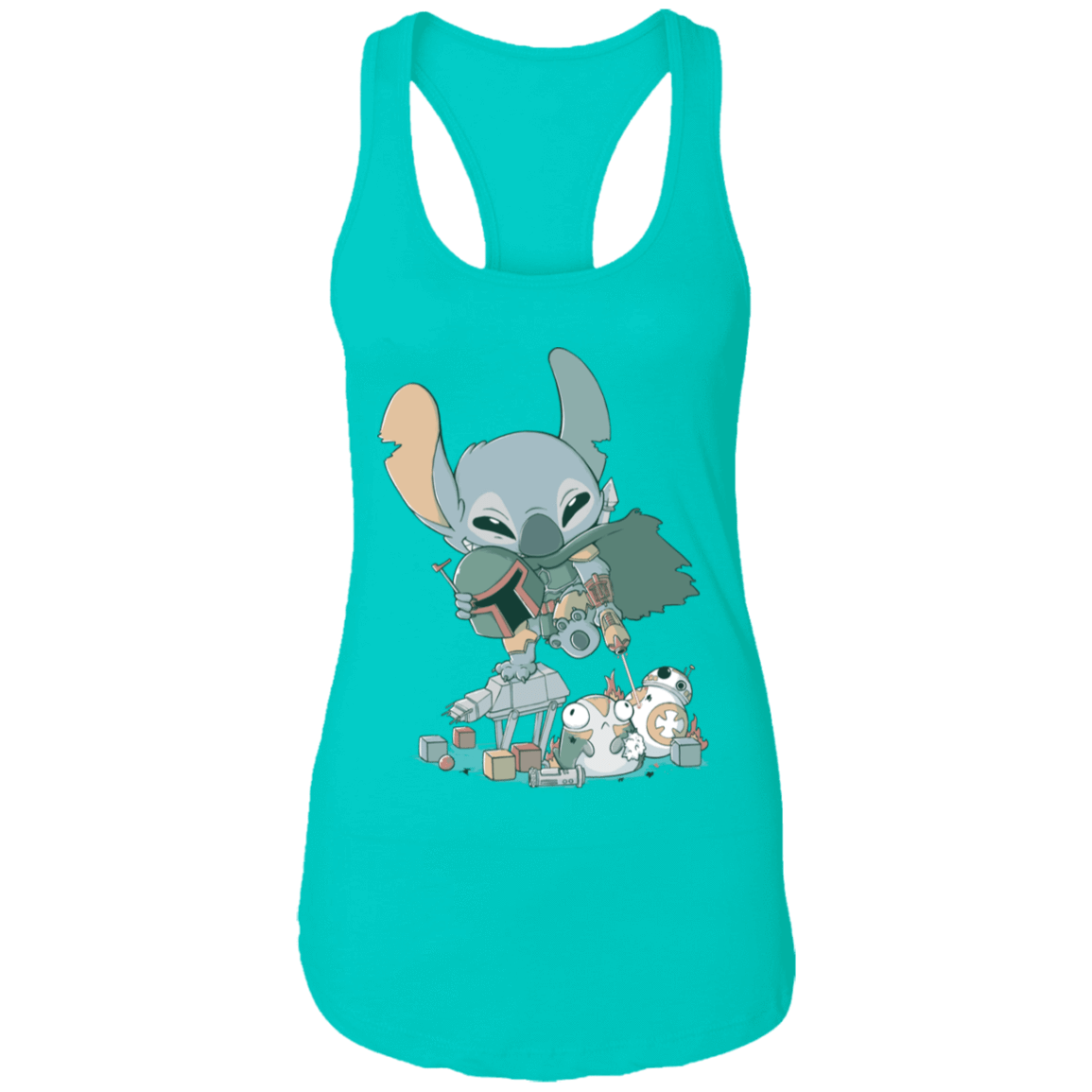T-Shirts Tahiti Blue / X-Small Boba Stitch Women's Premium Racerback Tank