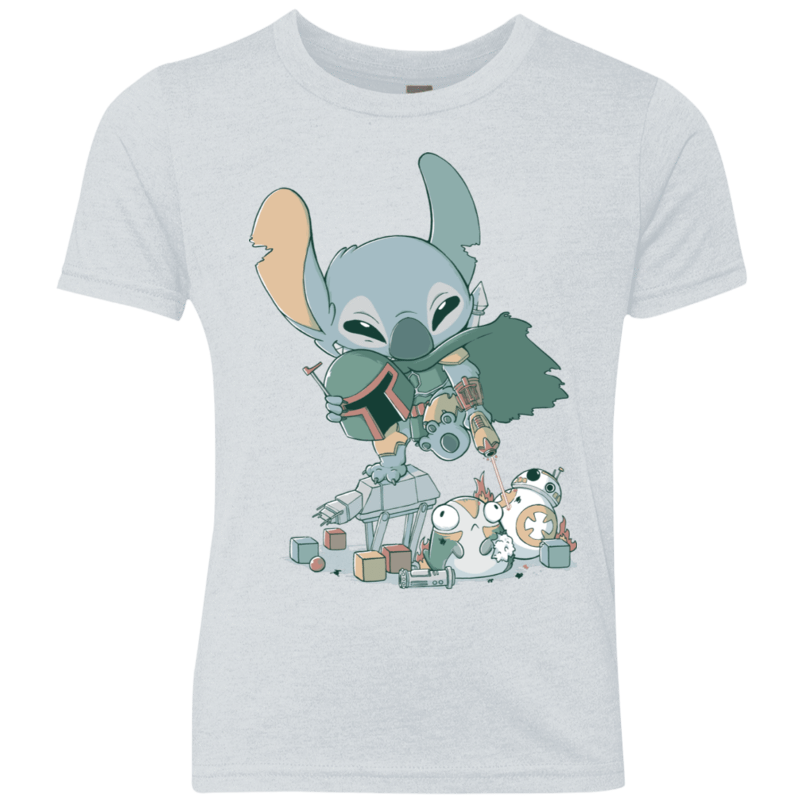 T-Shirts Heather White / YXS Boba Stitch Youth Triblend T-Shirt