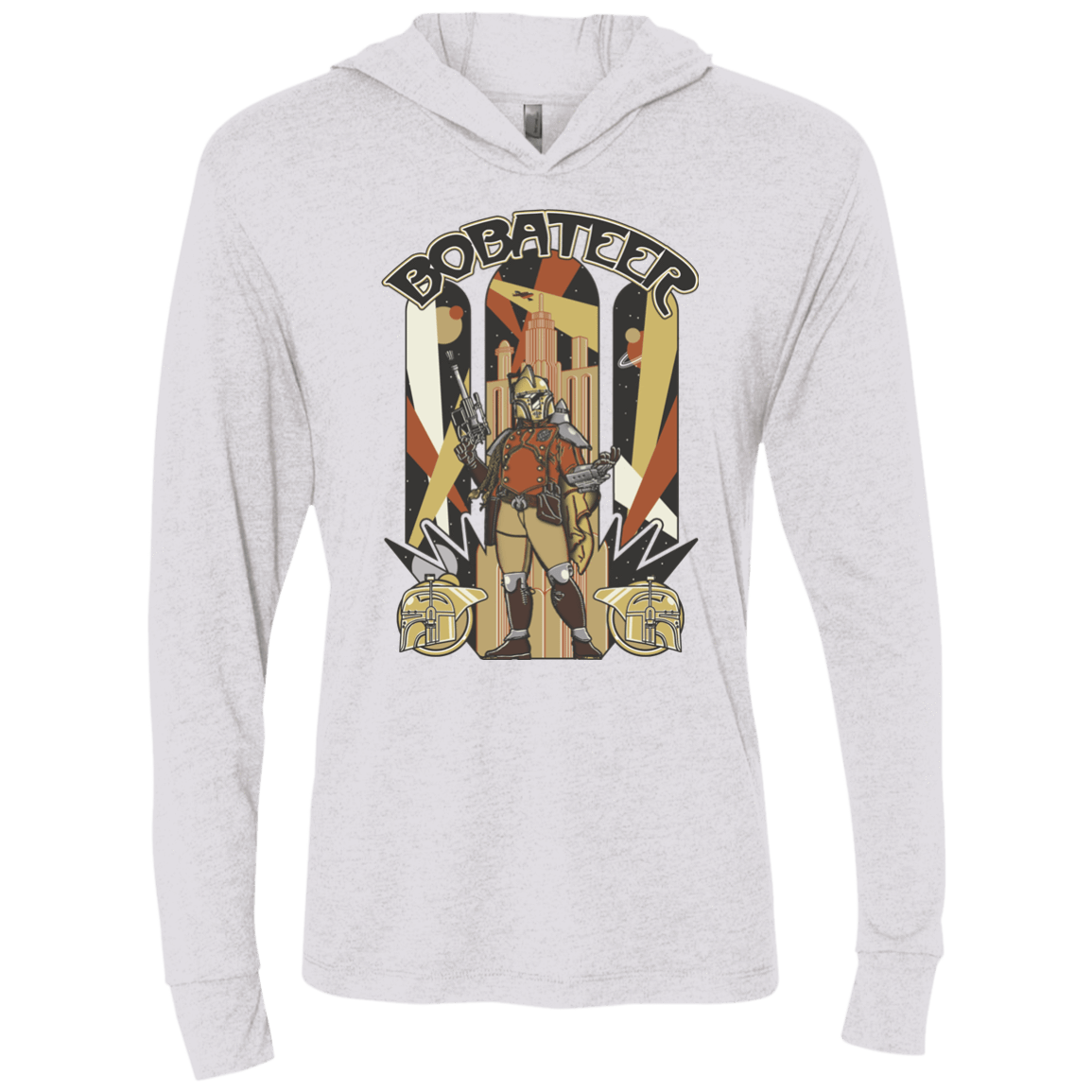 T-Shirts Heather White / X-Small Bobateer Triblend Long Sleeve Hoodie Tee