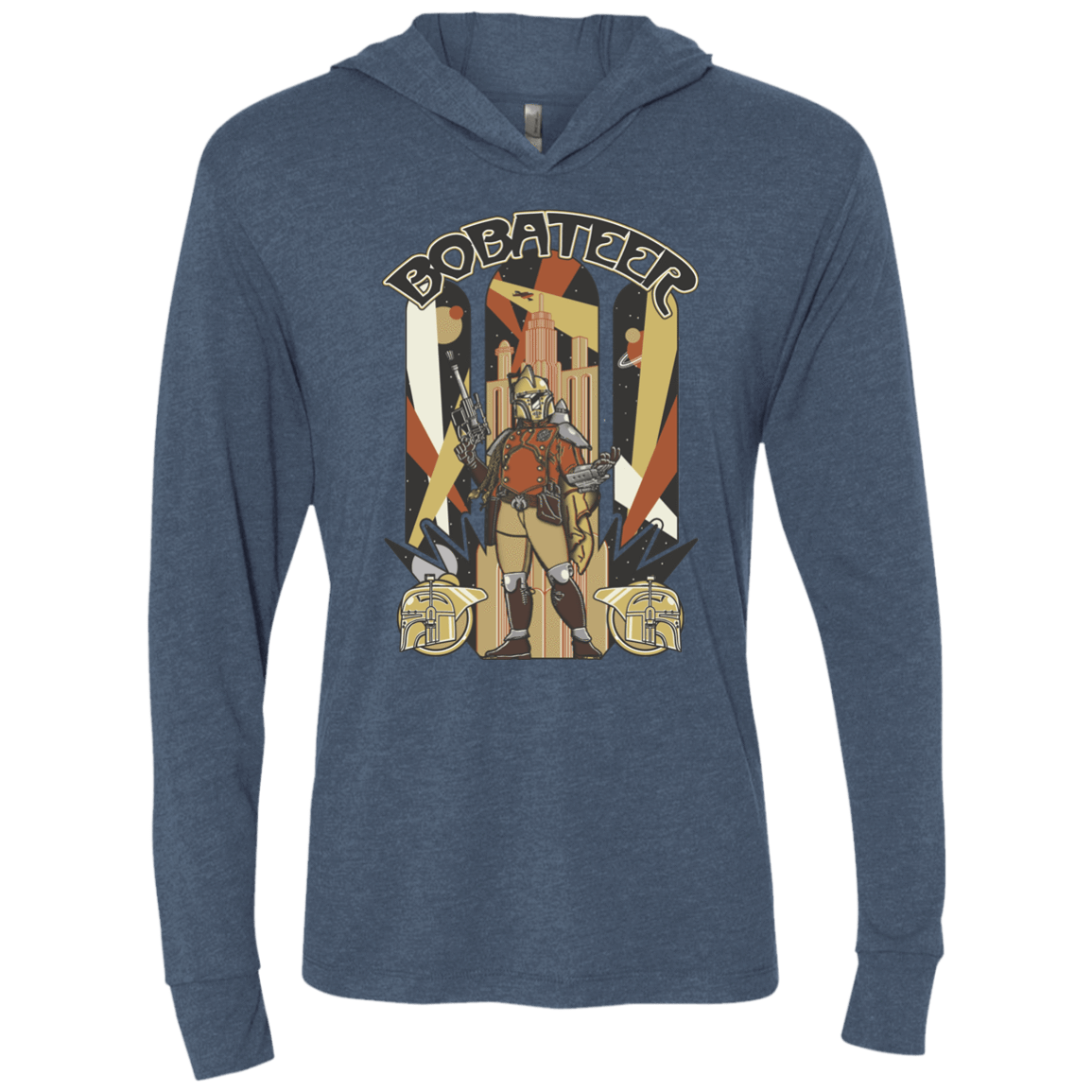 T-Shirts Indigo / X-Small Bobateer Triblend Long Sleeve Hoodie Tee