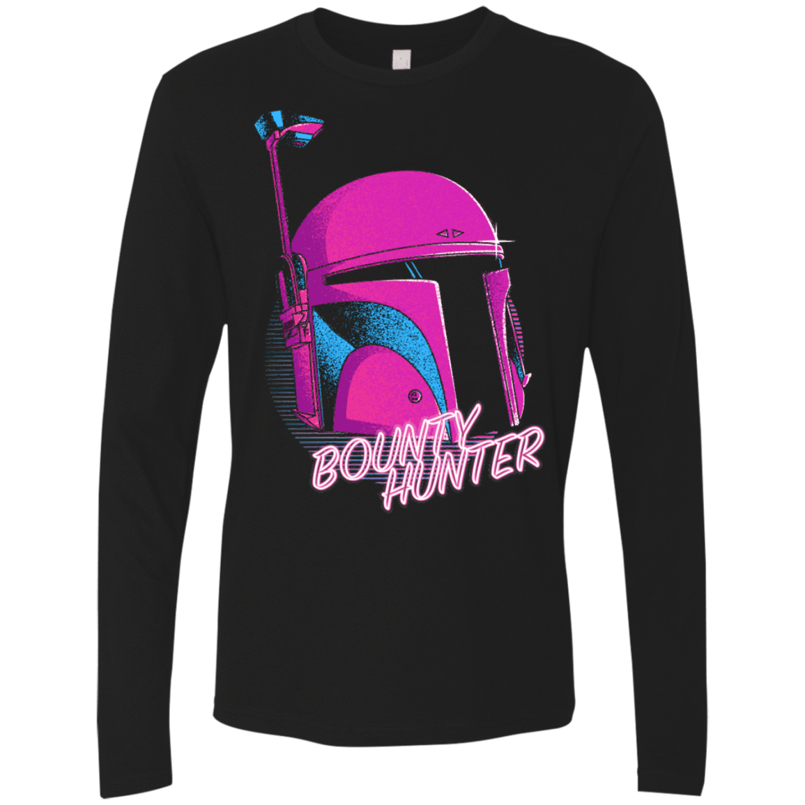 T-Shirts Black / Small Bobba Helmet 80's Men's Premium Long Sleeve