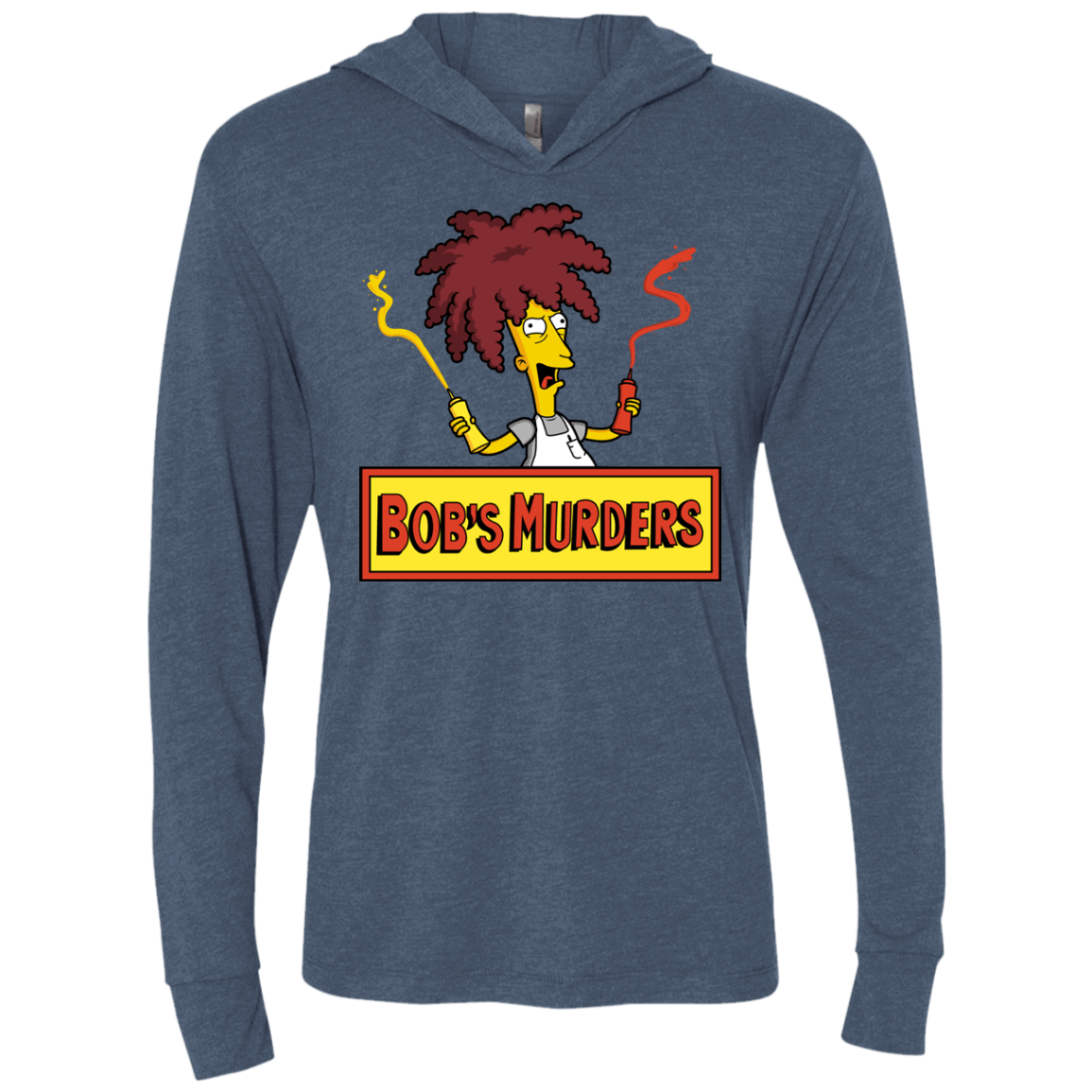 T-Shirts Indigo / X-Small Bobs Murders Triblend Long Sleeve Hoodie Tee