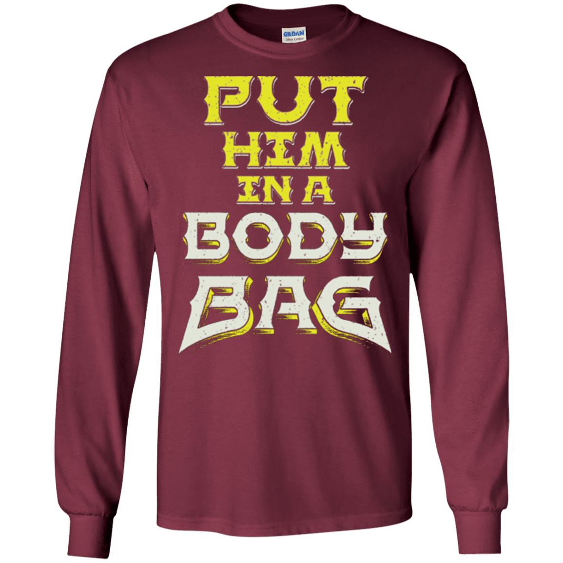 T-Shirts Maroon / S BODY BAG Men's Long Sleeve T-Shirt