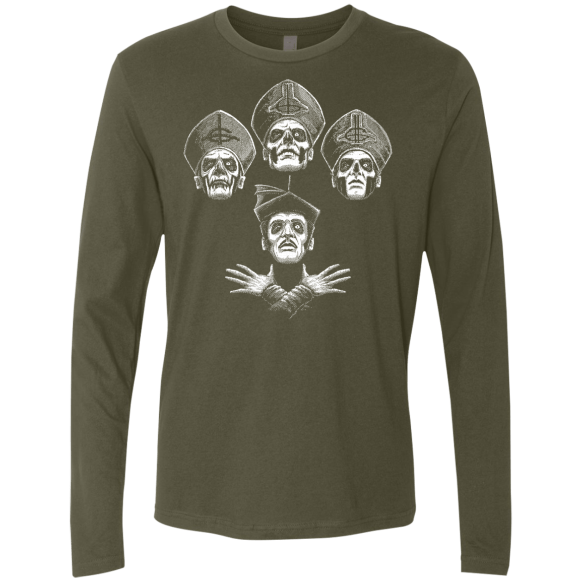 T-Shirts Military Green / S Bohemian Ghost Men's Premium Long Sleeve