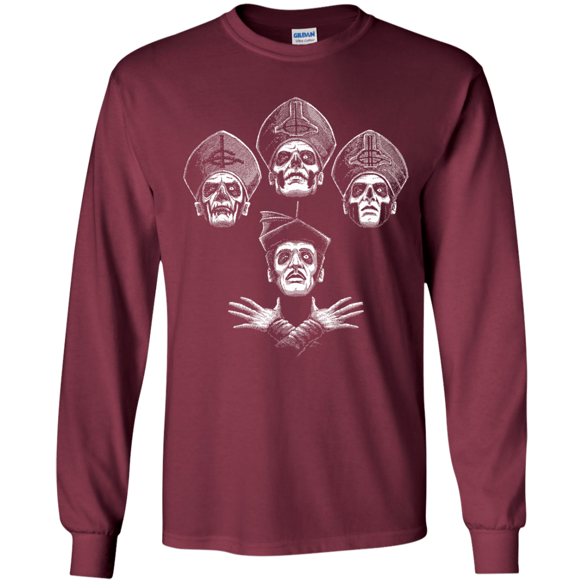 T-Shirts Maroon / YS Bohemian Ghost Youth Long Sleeve T-Shirt