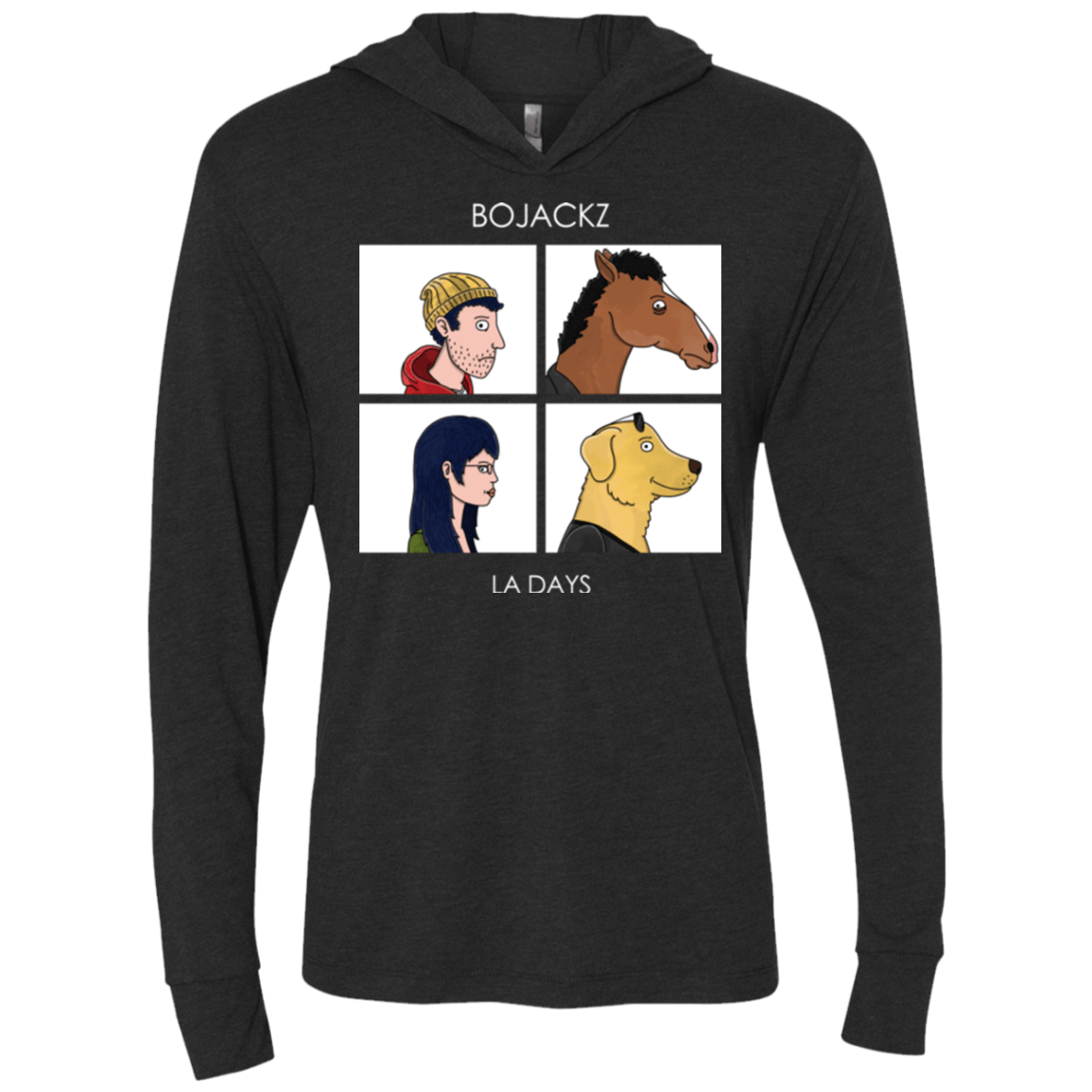 T-Shirts Vintage Black / X-Small Bojackz Triblend Long Sleeve Hoodie Tee