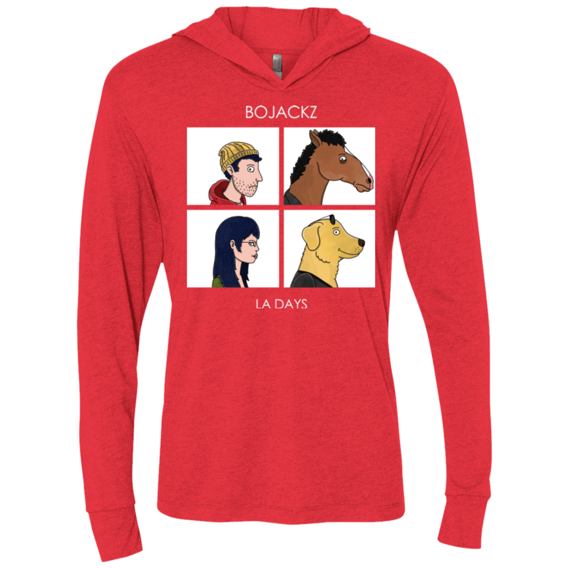 T-Shirts Vintage Red / X-Small Bojackz Triblend Long Sleeve Hoodie Tee