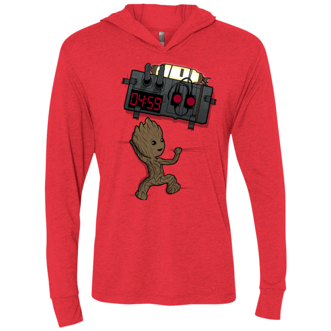 T-Shirts Vintage Red / X-Small Bomb In Your Chest! Triblend Long Sleeve Hoodie Tee