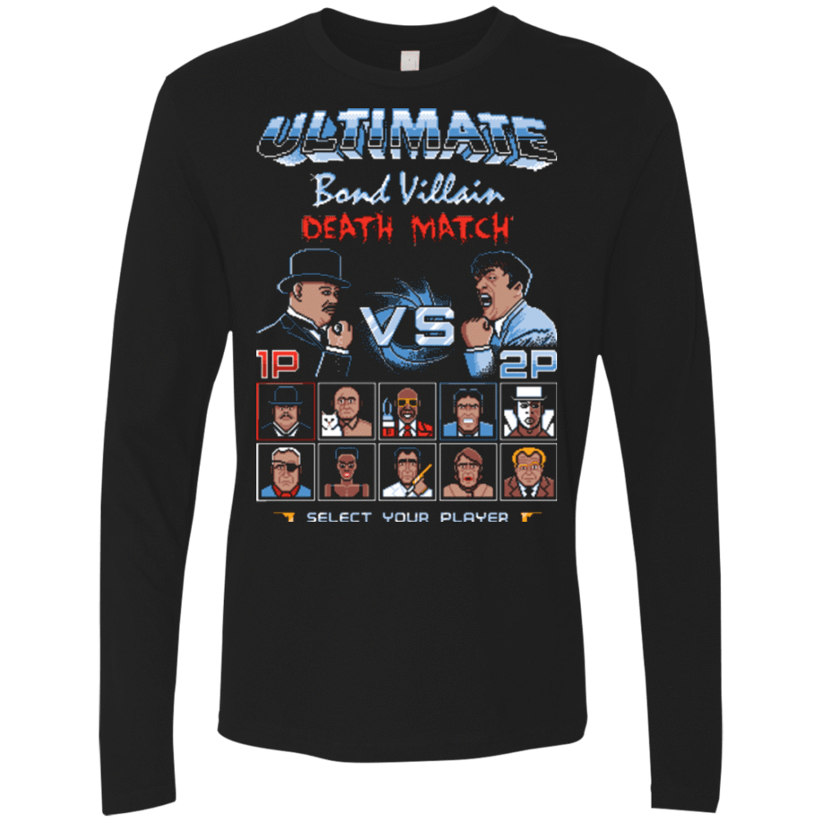T-Shirts Black / Small Bond Villain Death Match Men's Premium Long Sleeve