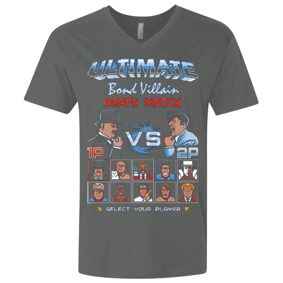 T-Shirts Heavy Metal / X-Small Bond Villain Death Match Men's Premium V-Neck