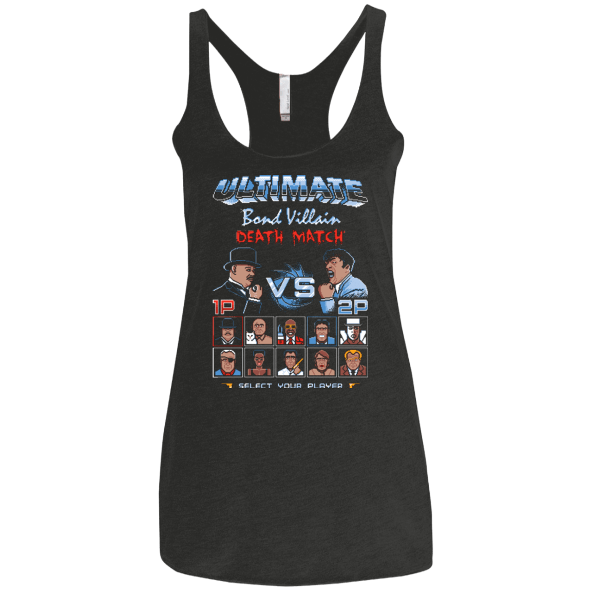 T-Shirts Vintage Black / X-Small Bond Villain Death Match Women's Triblend Racerback Tank