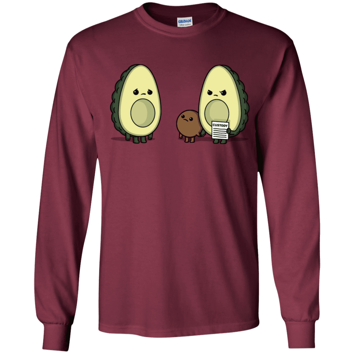 T-Shirts Maroon / YS Bone Custody Youth Long Sleeve T-Shirt