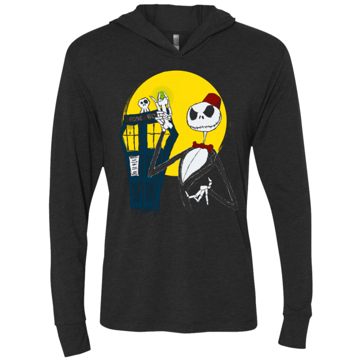 T-Shirts Vintage Black / X-Small BONETIES Triblend Long Sleeve Hoodie Tee