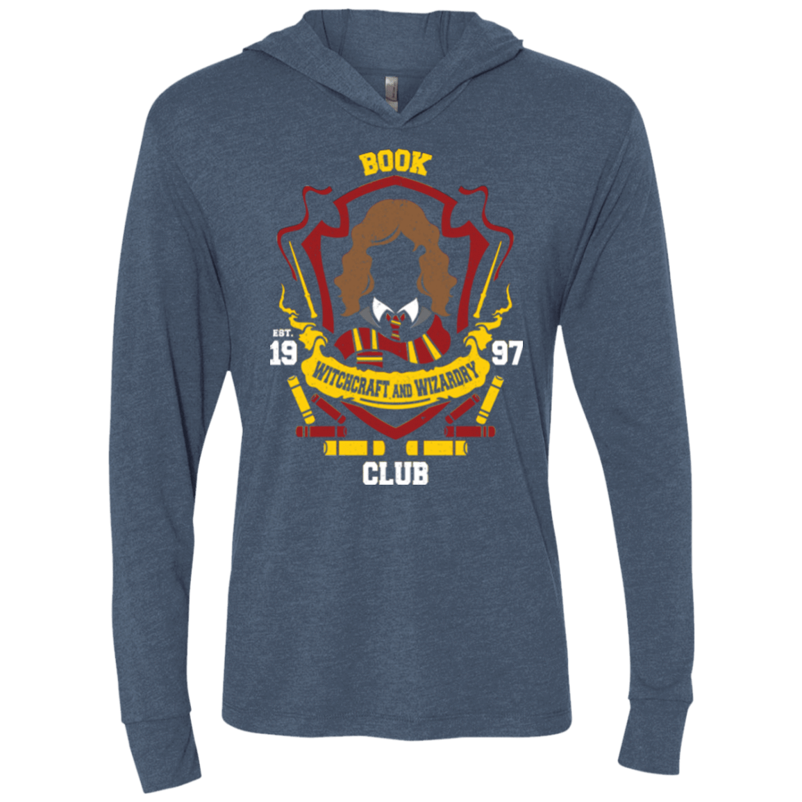 T-Shirts Indigo / X-Small Book Club Triblend Long Sleeve Hoodie Tee