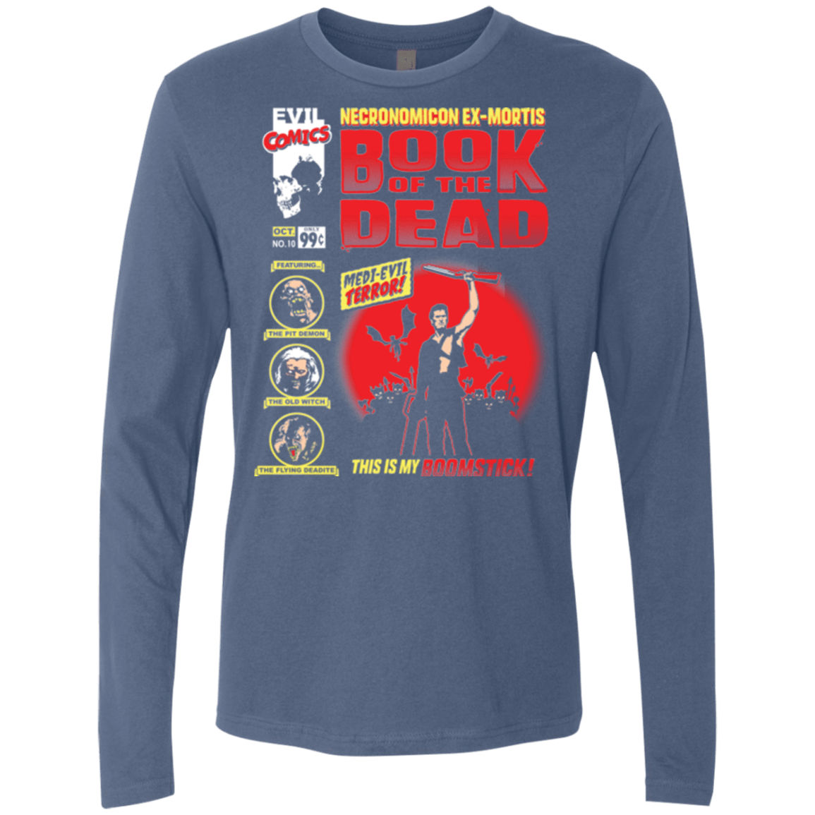 T-Shirts Indigo / Small Book Of The Dead Men's Premium Long Sleeve