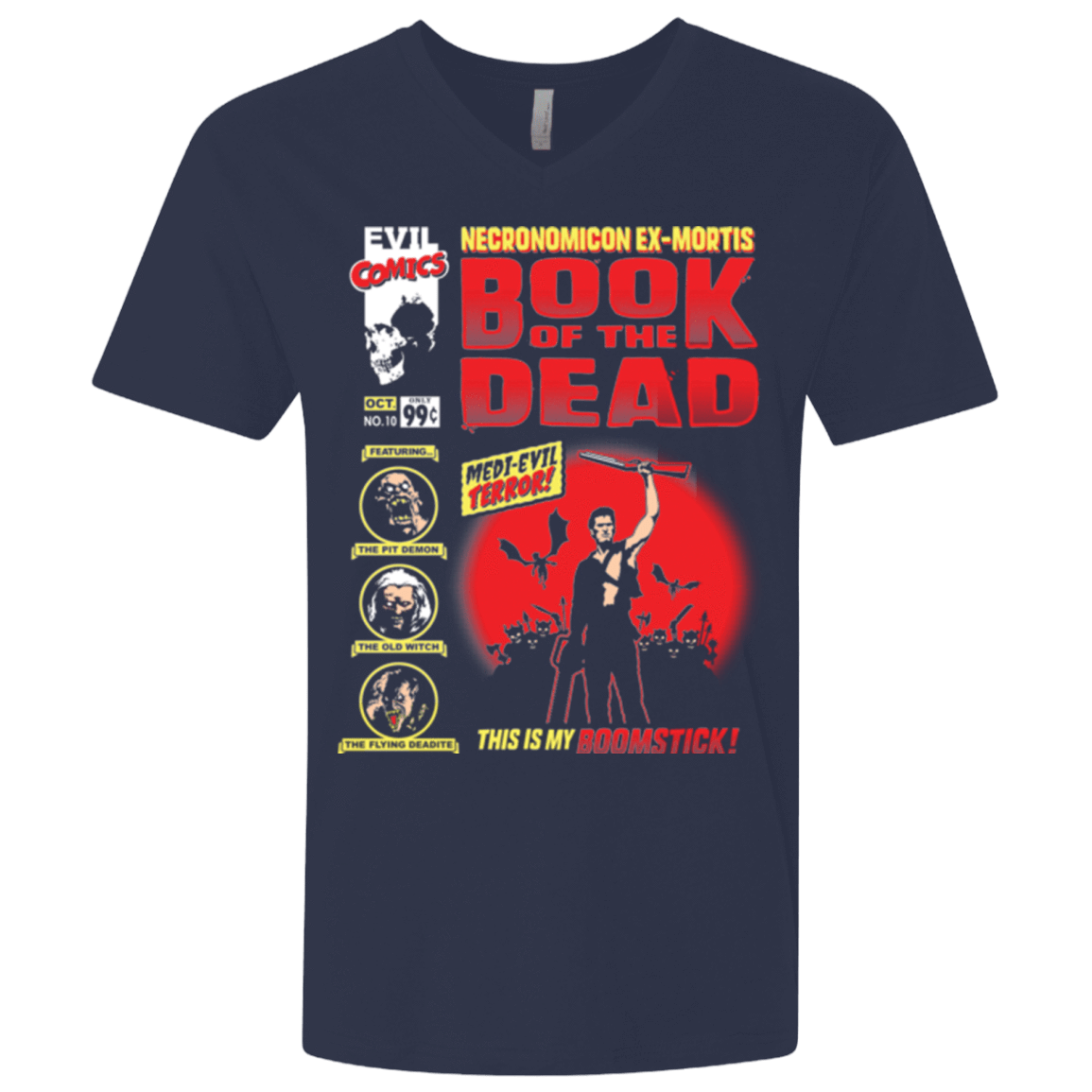 T-Shirts Midnight Navy / X-Small Book Of The Dead Men's Premium V-Neck