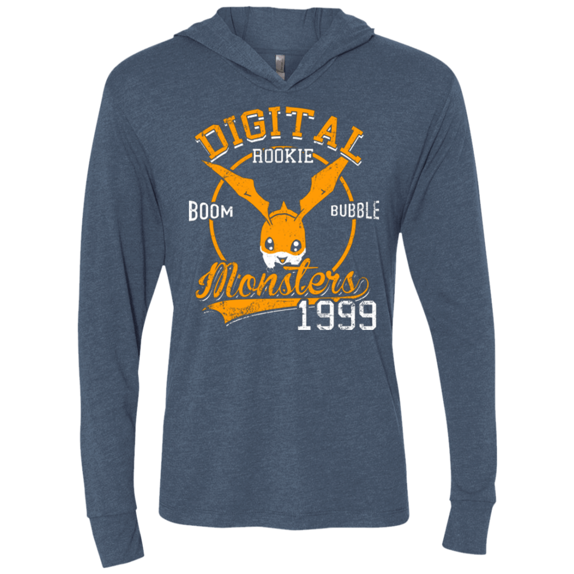 T-Shirts Indigo / X-Small BOOM BUBBLE Triblend Long Sleeve Hoodie Tee