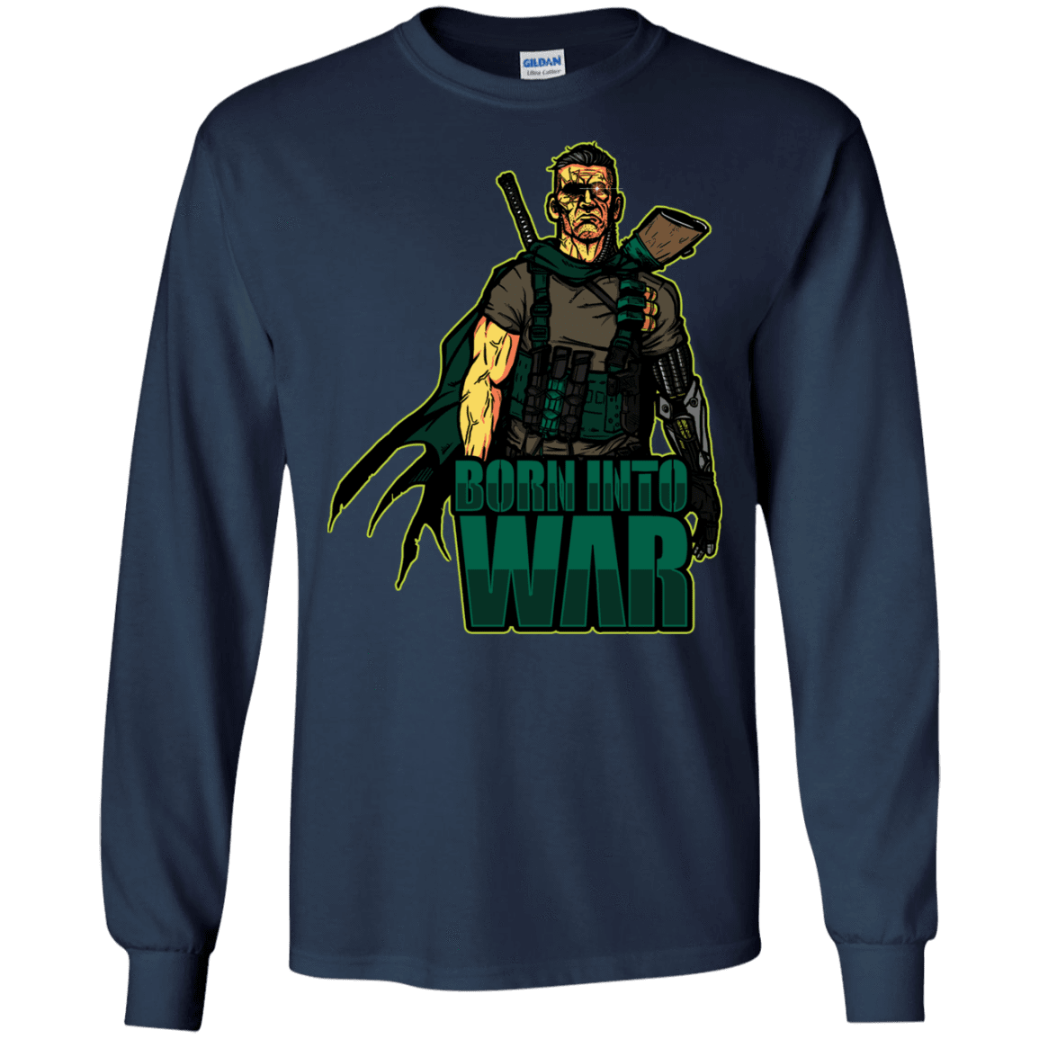 T-Shirts Navy / S Born Into War Men's Long Sleeve T-Shirt