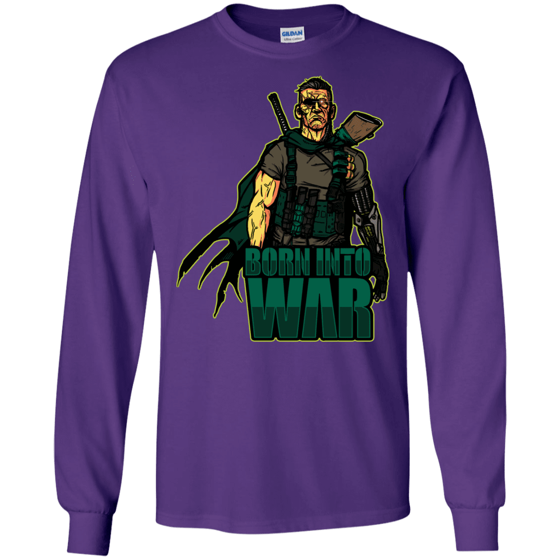 T-Shirts Purple / S Born Into War Men's Long Sleeve T-Shirt