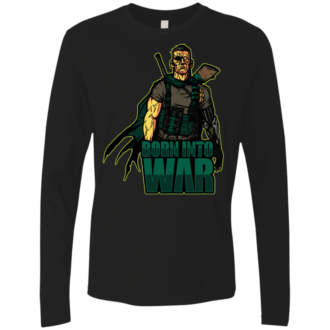 T-Shirts Black / S Born Into War Men's Premium Long Sleeve