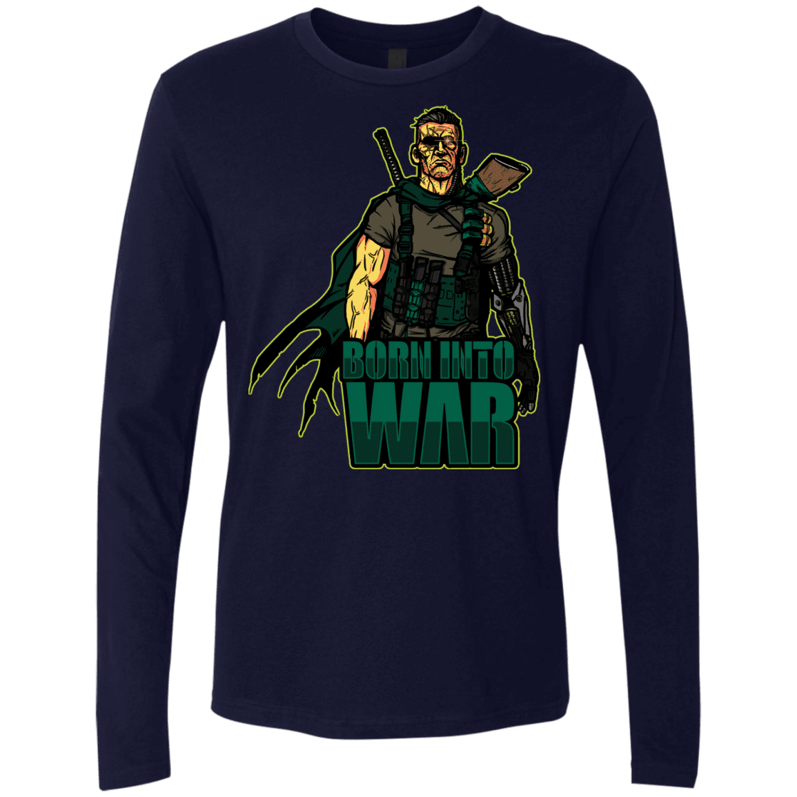 T-Shirts Midnight Navy / S Born Into War Men's Premium Long Sleeve