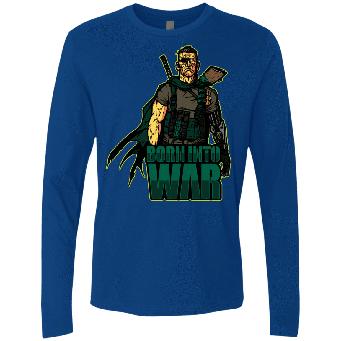 T-Shirts Royal / S Born Into War Men's Premium Long Sleeve