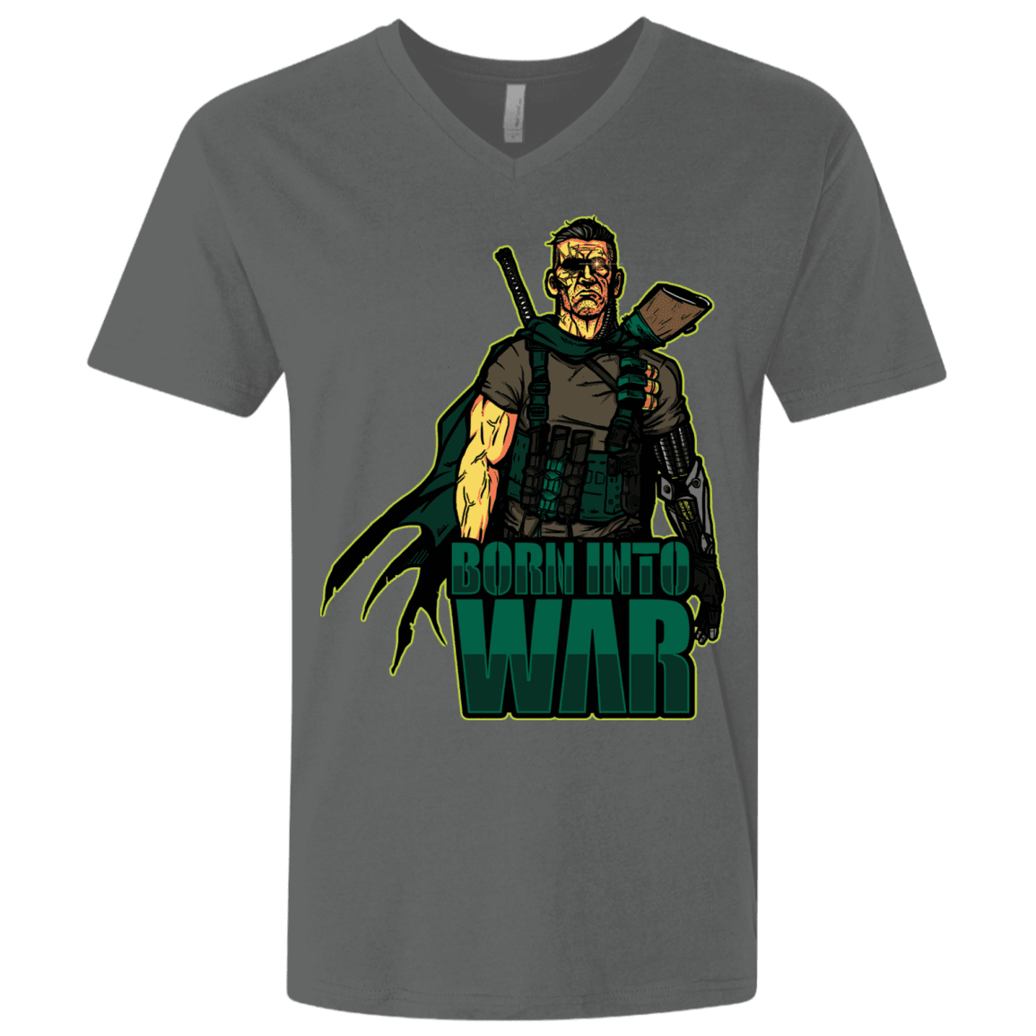 T-Shirts Heavy Metal / X-Small Born Into War Men's Premium V-Neck