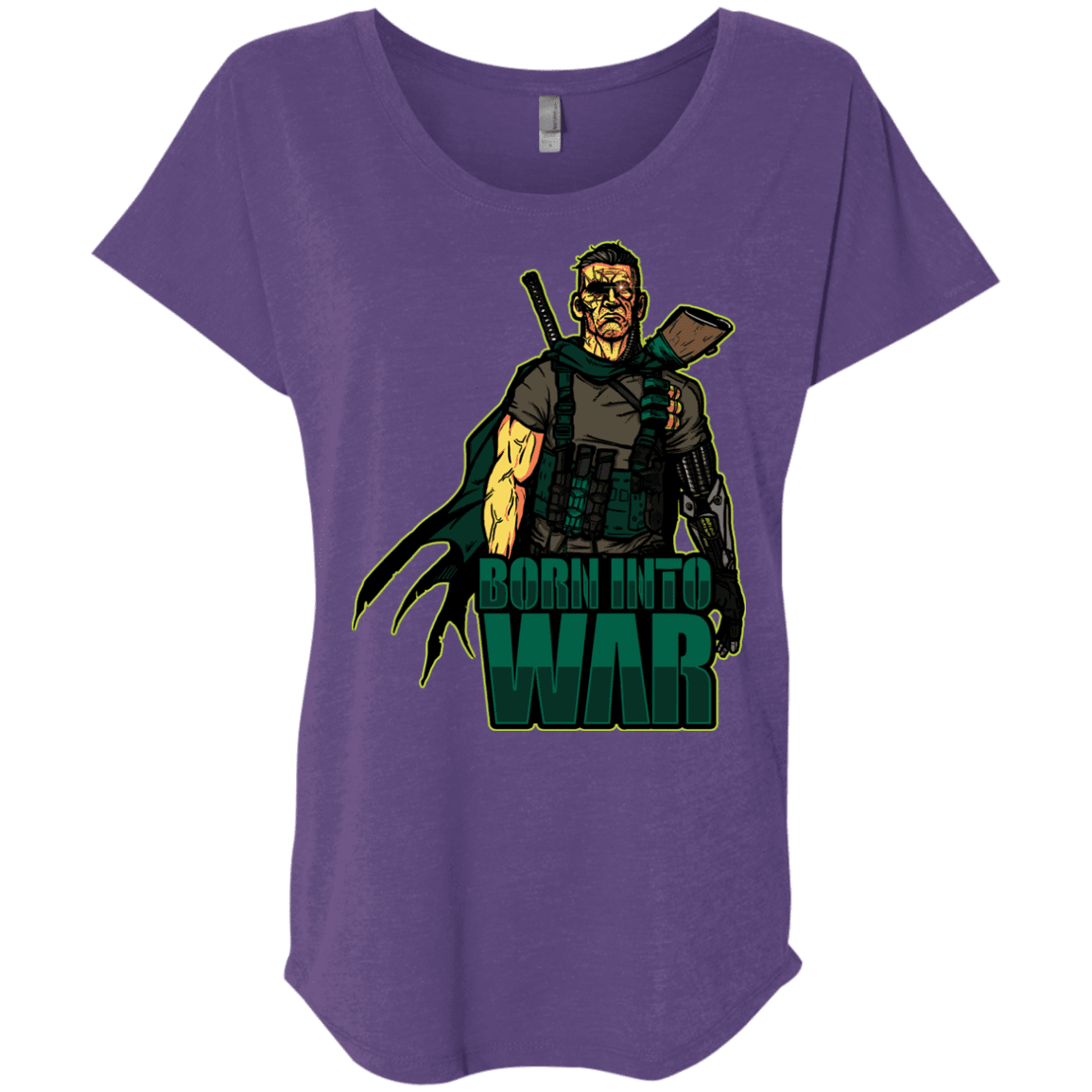 T-Shirts Purple Rush / X-Small Born Into War Triblend Dolman Sleeve