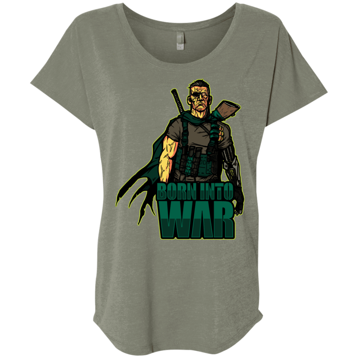 T-Shirts Venetian Grey / X-Small Born Into War Triblend Dolman Sleeve