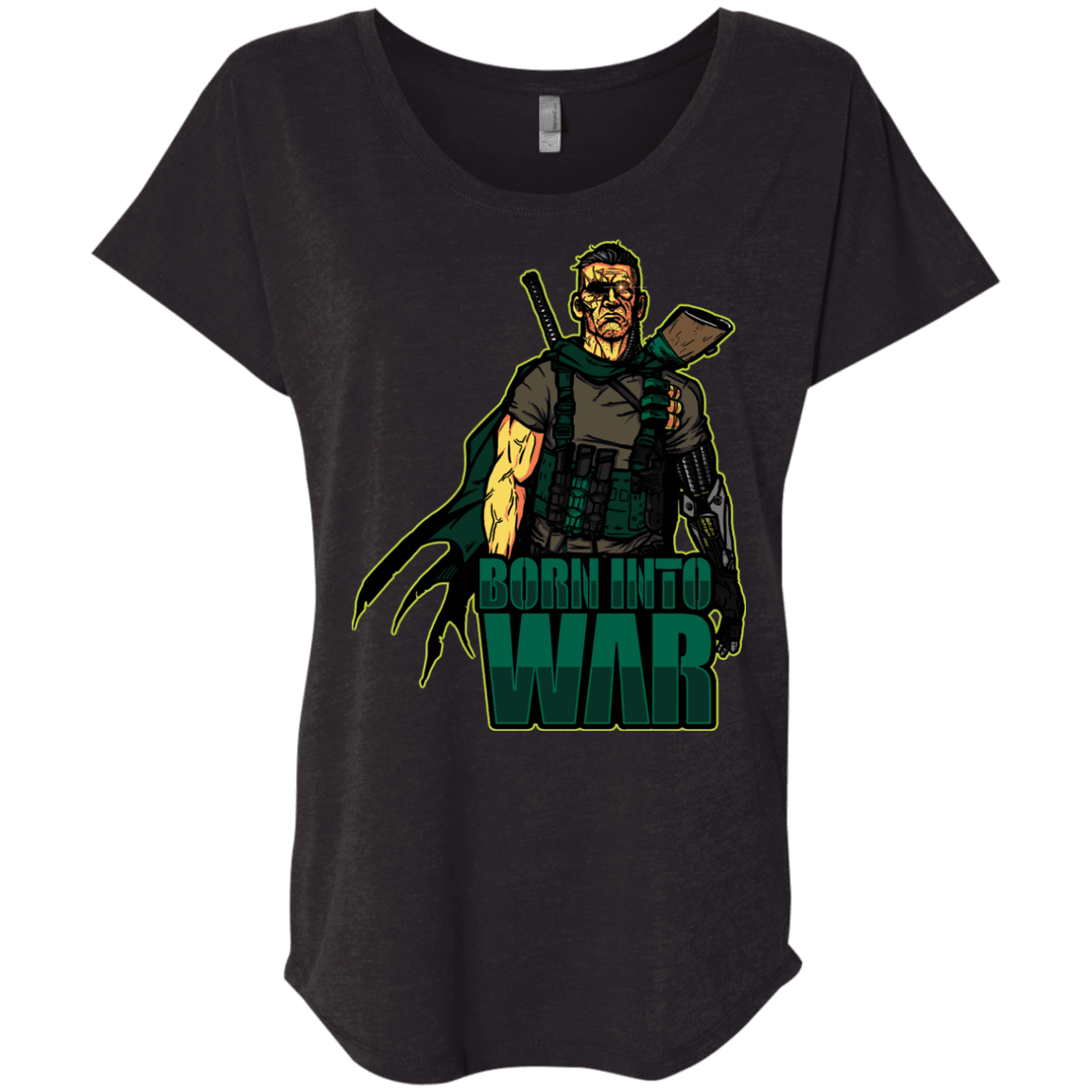 T-Shirts Vintage Black / X-Small Born Into War Triblend Dolman Sleeve