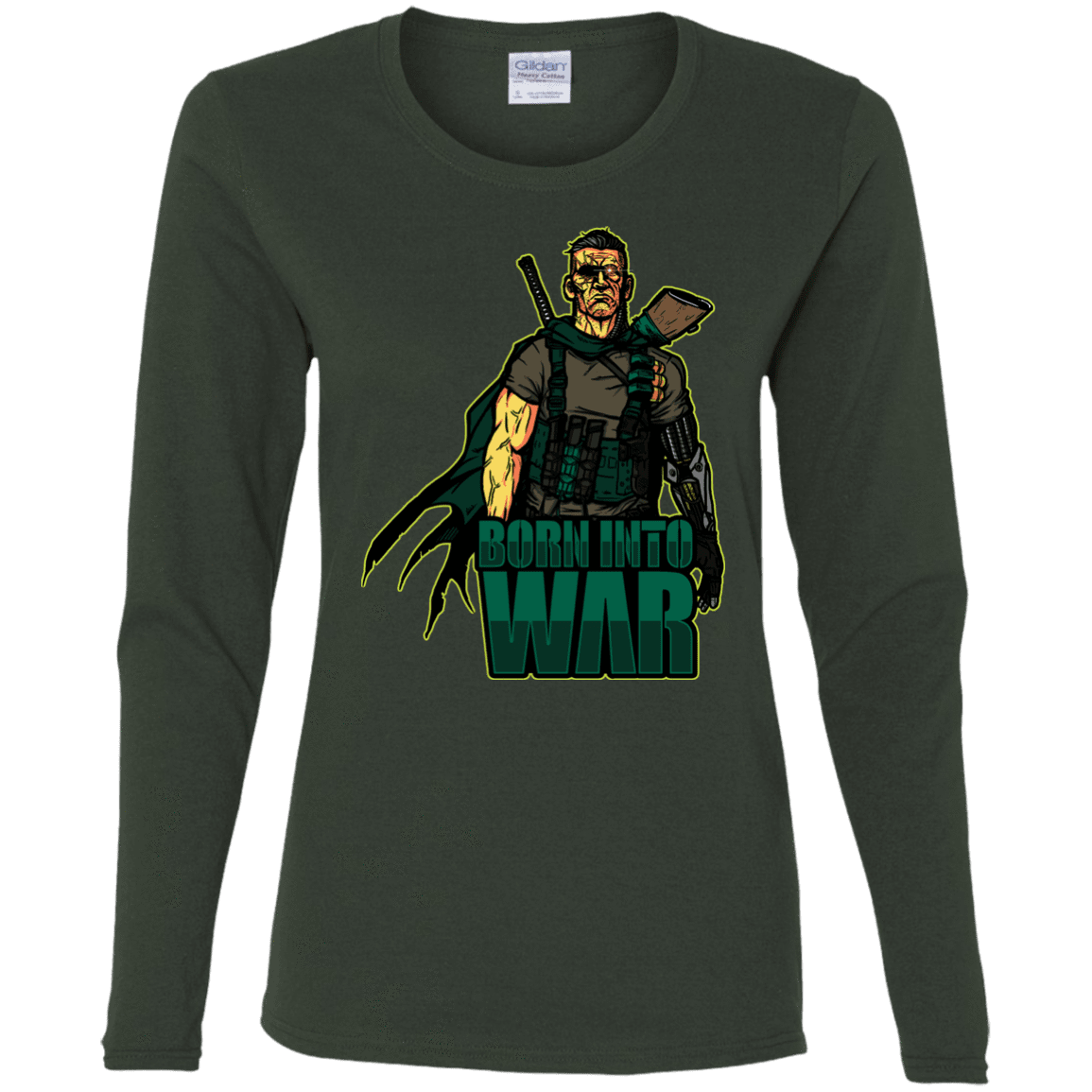 T-Shirts Forest / S Born Into War Women's Long Sleeve T-Shirt